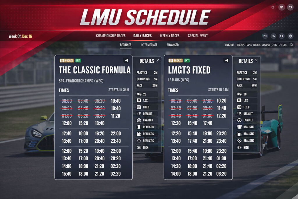 lmu-schedule programmazione settimanale